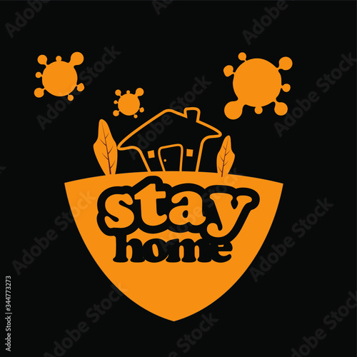 Vector graphic of virus ambush a house fit for public campaign to prevent the spreading of corona virus or covid-19 