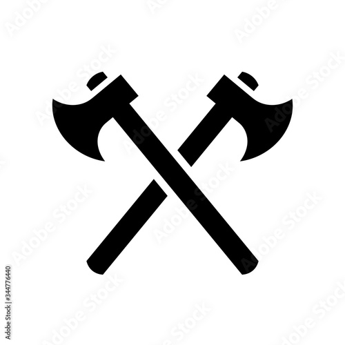 Axe logo icon design template elements, lumberjack symbol, wood logging sign