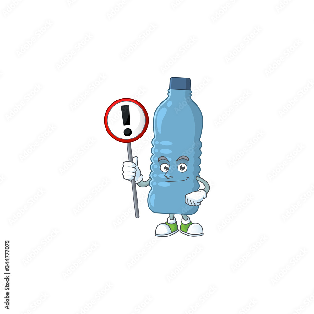 A picture of mineral bottle cartoon character concept holding a sign A picture of mineral bottle cartoon character concept holding a sign