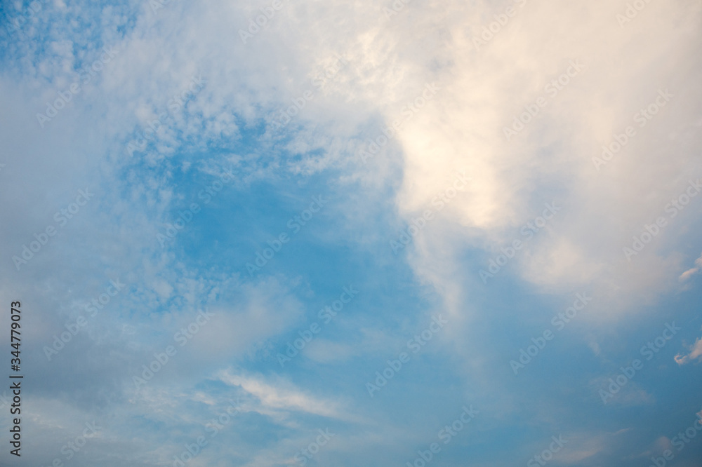 White clouds Bright blue sky White clouds Bright blue sky