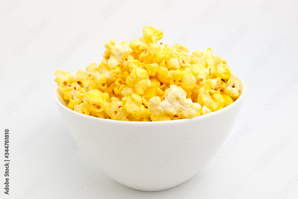 Corn popcorn on white background Corn popcorn on white background