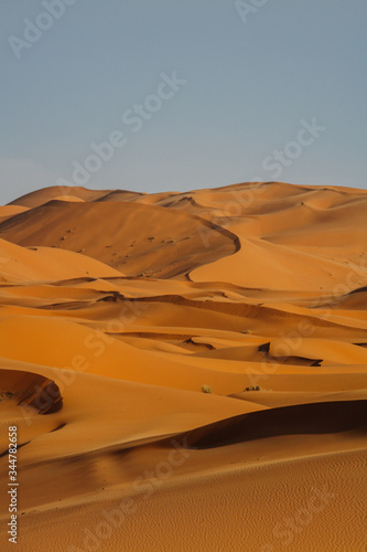 Sunset in Sahara desert  Morocco