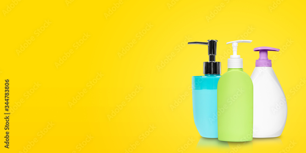 Different liquid soap bottles. Different liquid soap bottles.