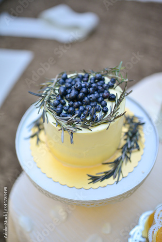 Beautifully decorated wedding cake home baked