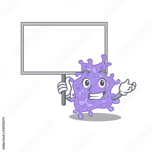 An icon of staphylococcus aureus mascot design style bring a board