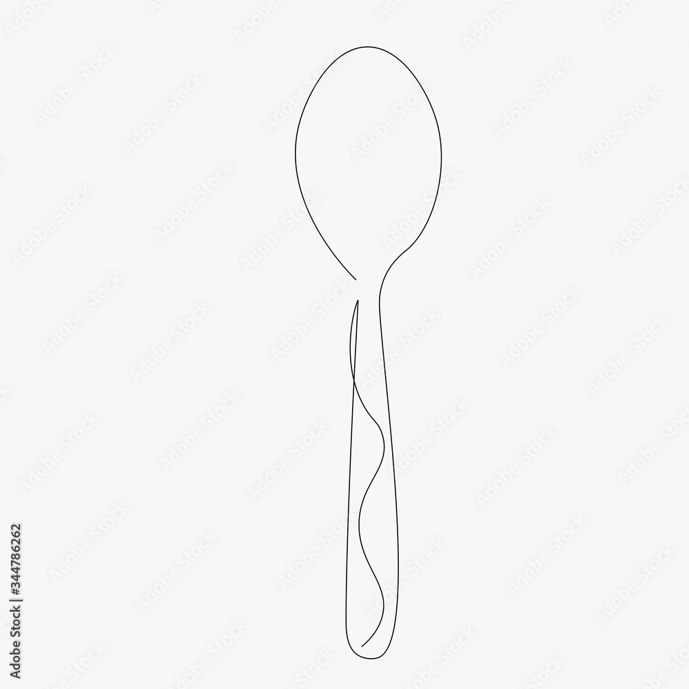 Spoon silhouette on white background, vector illustration Spoon silhouette on white background, vector illustration