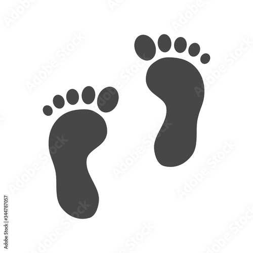 Foot print icon isolate on white background.