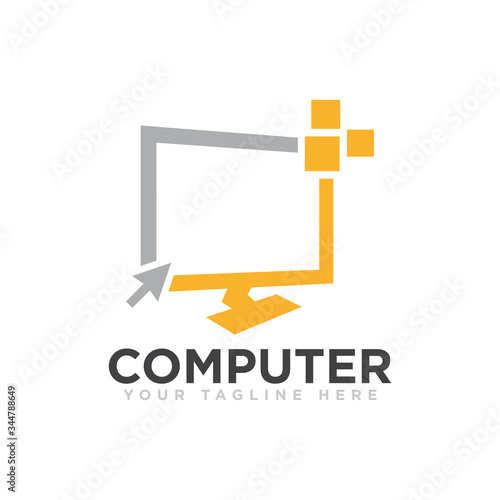 Computer Logo Icon Design Vector