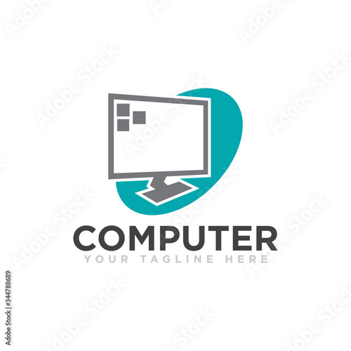 Computer Logo Icon Design Vector