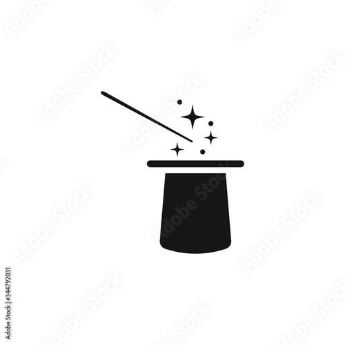 Wand magic hat icon design isolated on white background