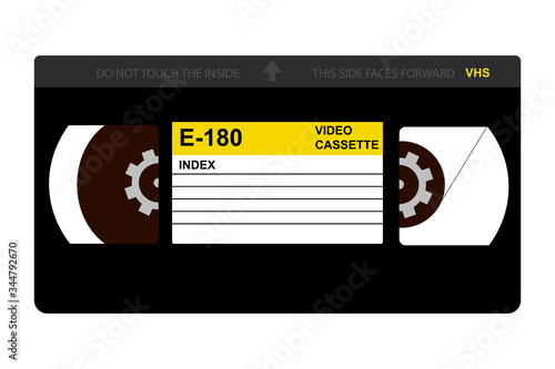 VHS Video Recorder Tape, Video Cassette vector drawing