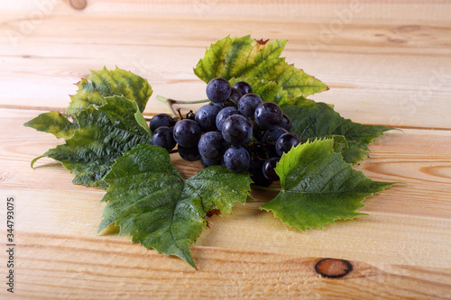 Wine grape on table