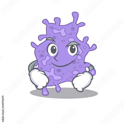 A mascot design of staphylococcus aureus having confident gesture