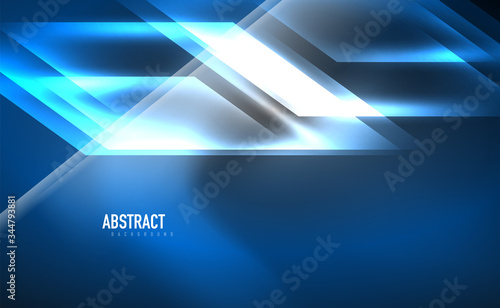 Dynamic neon shiny abstract background. Trendy abstract layout template for business or technology presentation, internet poster or web brochure cover, wallpaper