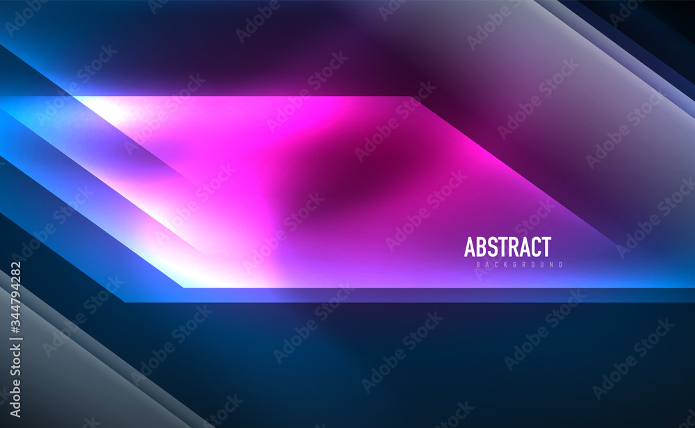 Dynamic neon shiny abstract background. Trendy abstract layout template for business or technology presentation, internet poster or web brochure cover, wallpaper Dynamic neon shiny abstract background. Trendy abstract layout template for business or technology presentation, internet poster or web brochure cover, wallpaper