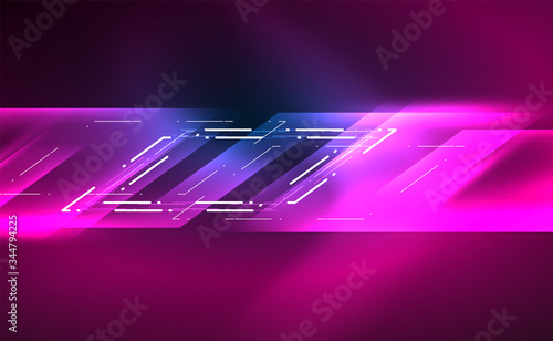 Dynamic neon shiny abstract background. Trendy abstract layout template for business or technology presentation, internet poster or web brochure cover, wallpaper