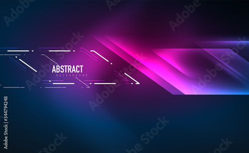 Dynamic neon shiny abstract background. Trendy abstract layout template for business or technology presentation, internet poster or web brochure cover, wallpaper