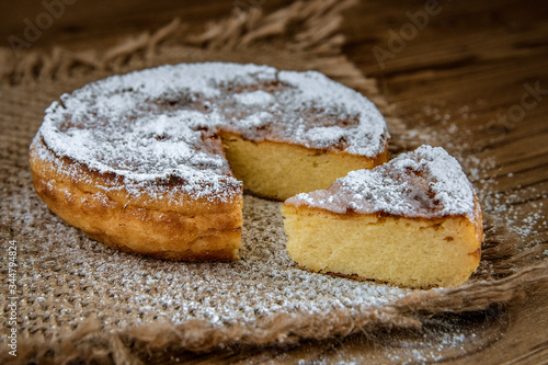 Migliaccio artisan cake typical of southern Italy
