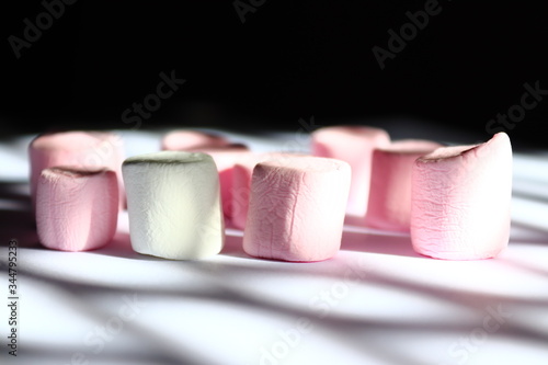 pink and white marshmallows