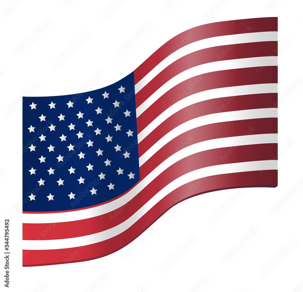 Obraz premium Vector illustration of American flag isolated on white background. 