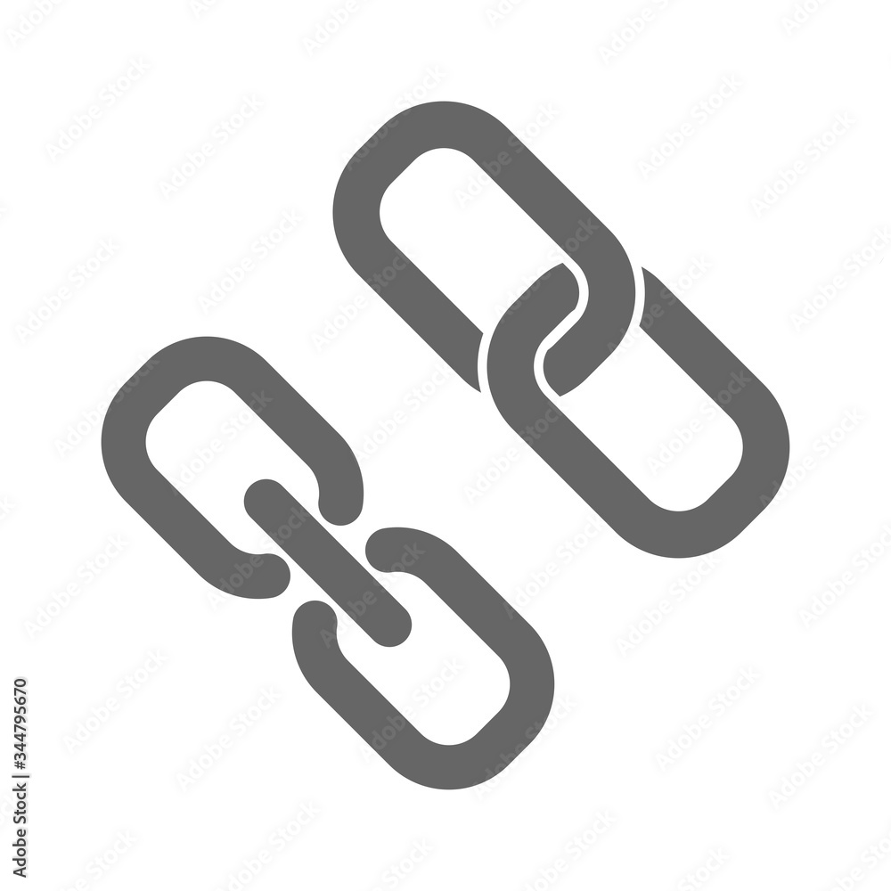 Chain link simbol. Chain vector symbol. link icon vector. Hyperlink chain symbol. External Link icon isolated. Link single icon isolated on white background. Chain link simbol. Chain vector symbol. link icon vector. Hyperlink chain symbol. External Link icon isolated. Link single icon isolated on white background.