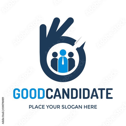 Good candidate vector logo template. This design use human with tie. Suitable for job recruitment business