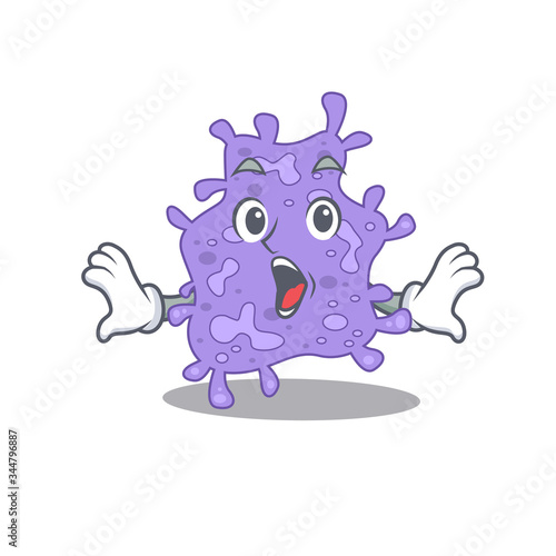 Cartoon design style of staphylococcus aureus has a surprised gesture