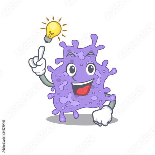 Mascot character design of staphylococcus aureus with has an idea smart gesture