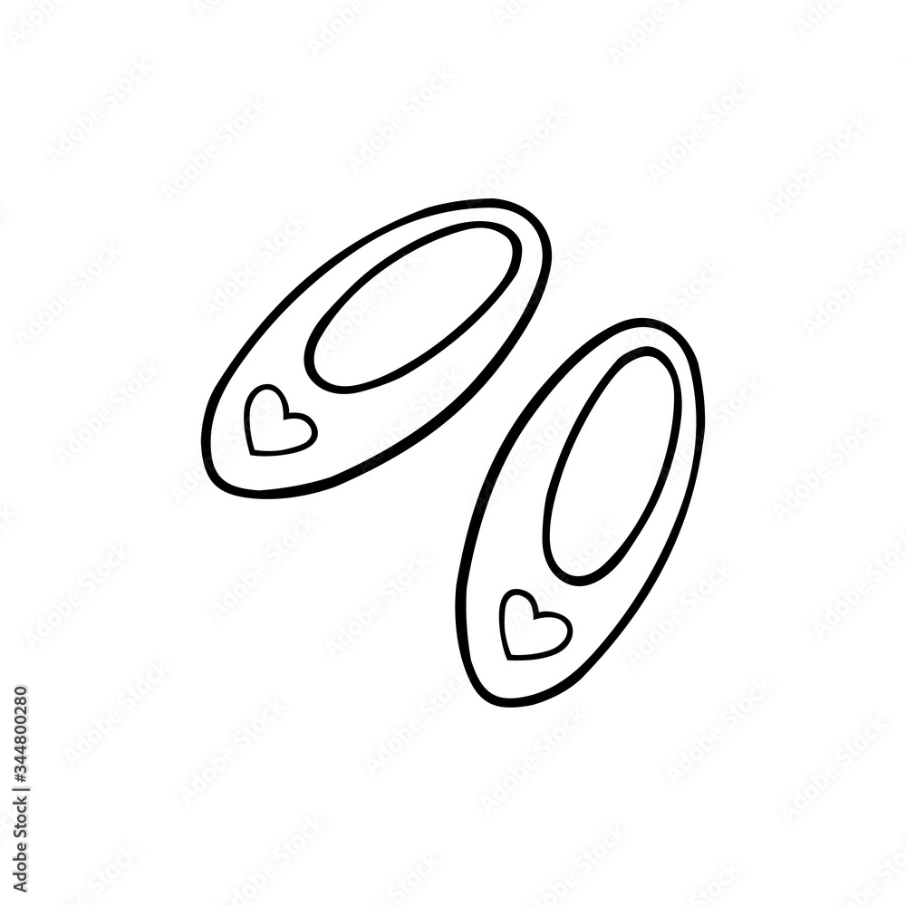 Vector hand drawn home cozy slippers. Work at home, stay home, work online, part time job concept. Doodle illustration, icon, home element. Studying online. Quarantine positive doodle item. Vector hand drawn home cozy slippers. Work at home, stay home, work online, part time job concept. Doodle illustration, icon, home element. Studying online. Quarantine positive doodle item.