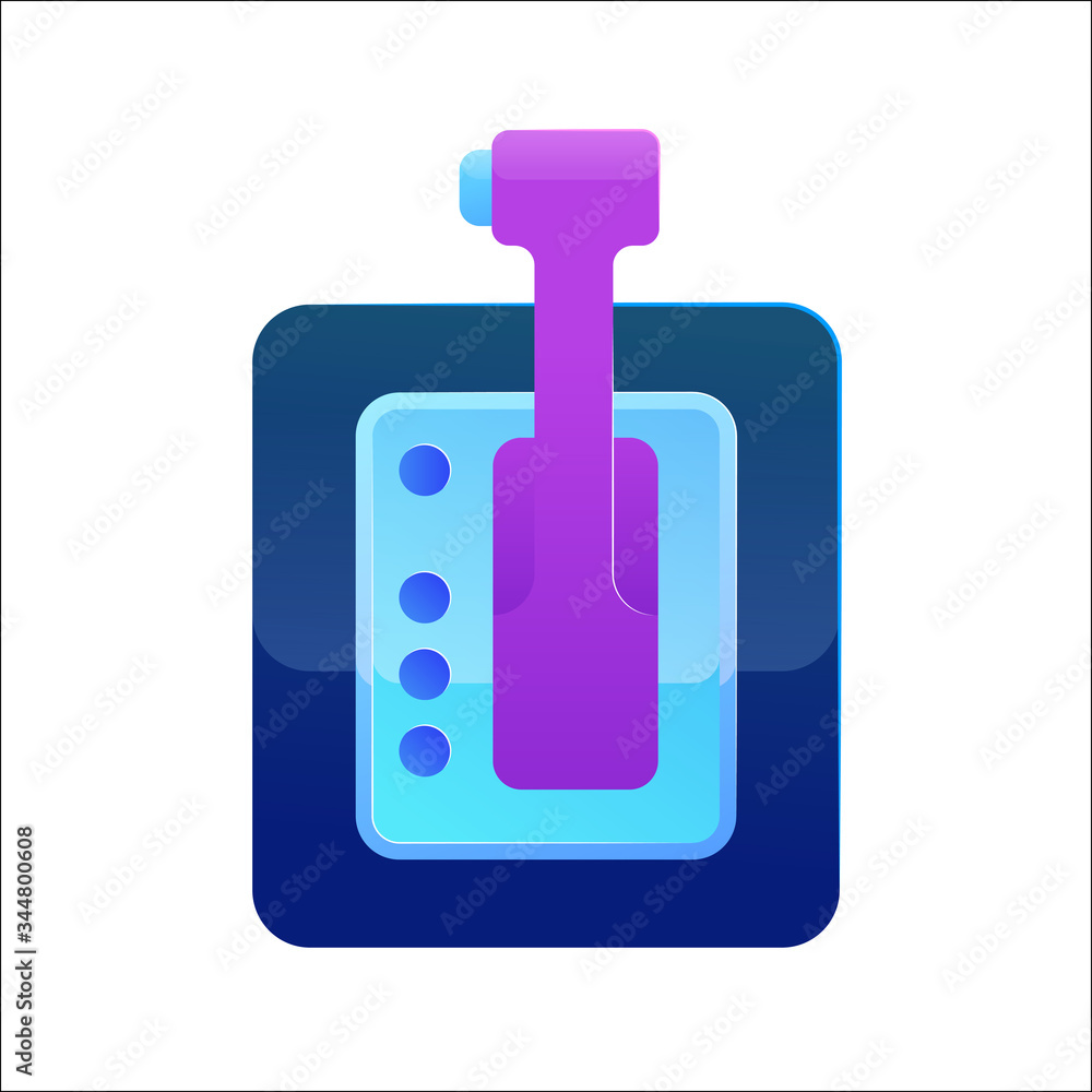 Automatic transmission gearshift stick isolated icon in flat style. Automotive parts and technology sign vector illustration. Automatic gearbox lever pictogram for mobile application and web design. Automatic transmission gearshift stick isolated icon in flat style. Automotive parts and technology sign vector illustration. Automatic gearbox lever pictogram for mobile application and web design.