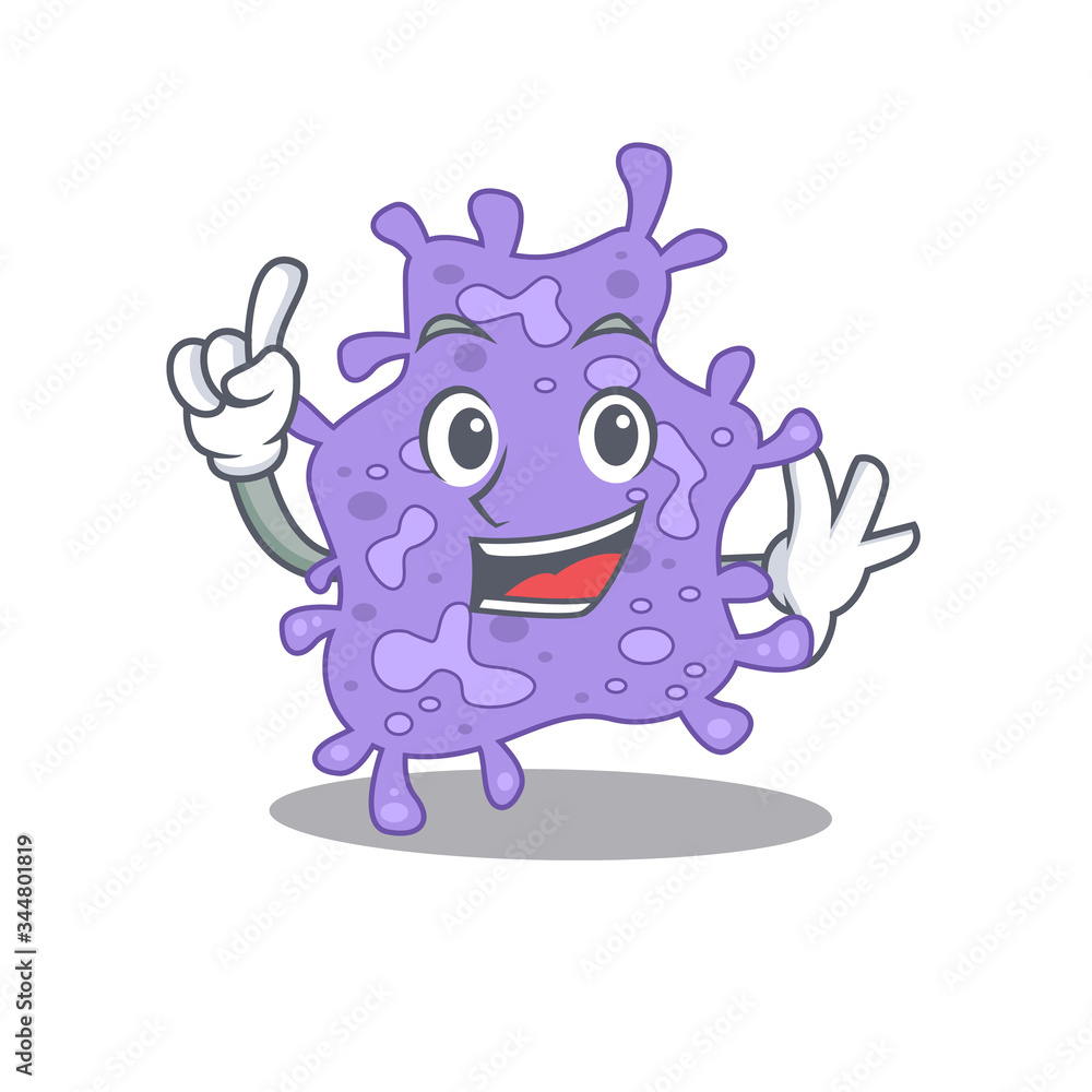 Staphylococcus aureus mascot character design with one finger gesture Staphylococcus aureus mascot character design with one finger gesture