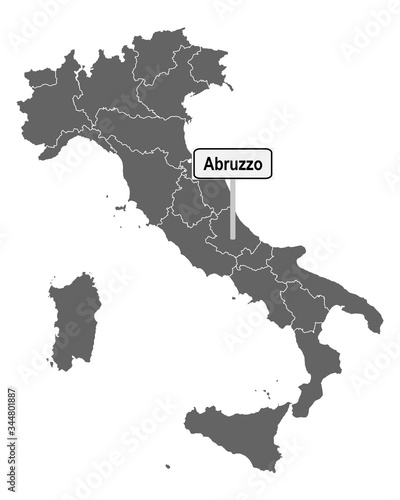 Landkarte von Italien mit Regionen