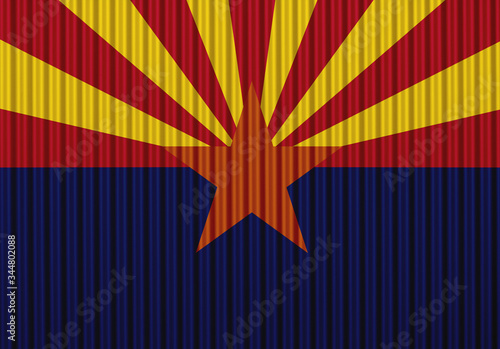 Fahne von Arizona auf Wellblech