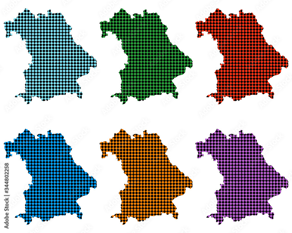 Karten von Bayern mit kleinen Rauten