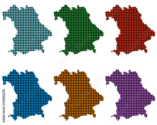 Karten von Bayern mit kleinen Rauten