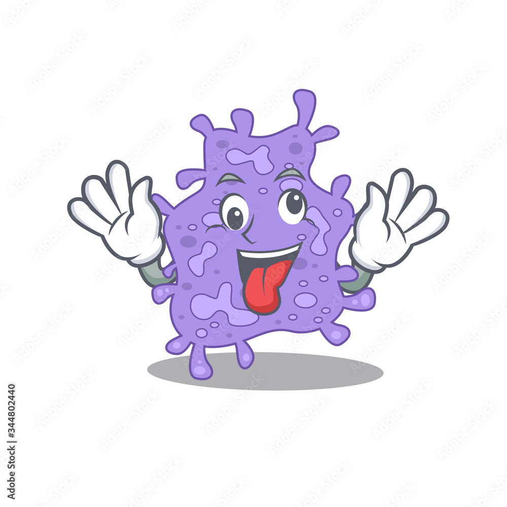 A cartoon design of staphylococcus aureus having a crazy face A cartoon design of staphylococcus aureus having a crazy face