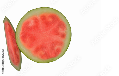 close up of half cut fresh water melon fruit