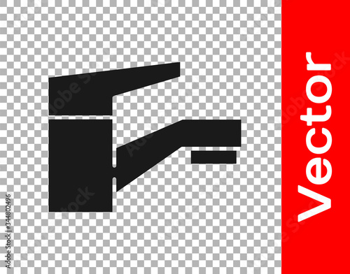 Black Water tap icon isolated on transparent background. Vector Illustration