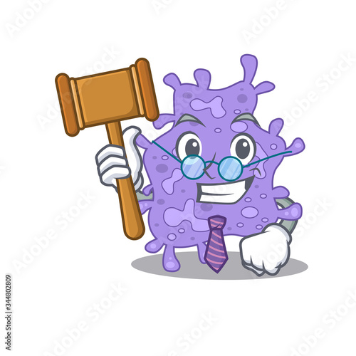 A humble judge of staphylococcus aureus cartoon character design wearing glasses