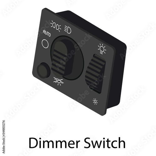 Dimmer switch icon. Isometric of dimmer switch vector icon for web design isolated on white background
