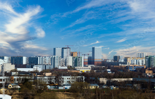 View of Moscow city skyline. Modern district.