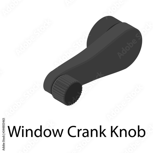 Window crank knob icon. Isometric of window crank knob vector icon for web design isolated on white background