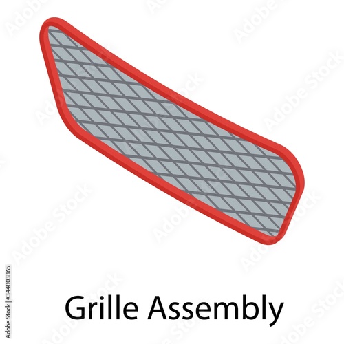 Grille assembly icon. Isometric of grille assembly vector icon for web design isolated on white background