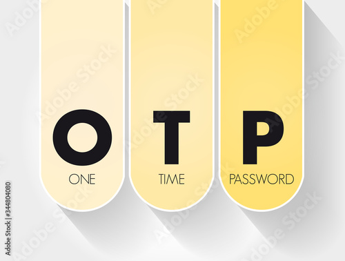 OTP - One Time Password acronym, technology concept background photo