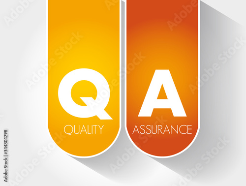 QA - Quality Assurance acronym, business concept background