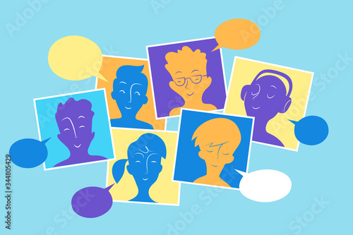 I membri della comunità sociale interagiscono e condividono contenuti, messaggi e informazioni