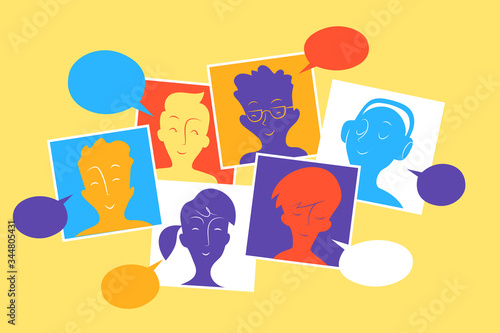I membri della comunità sociale interagiscono e condividono contenuti, messaggi e informazioni