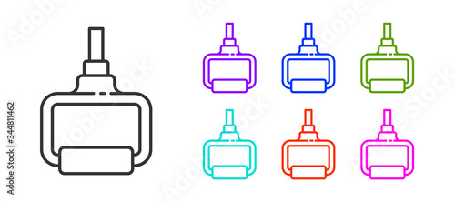 Black line TPX loop training equipment icon isolated on white background. Sport equipment. Set icons colorful. Vector Illustration