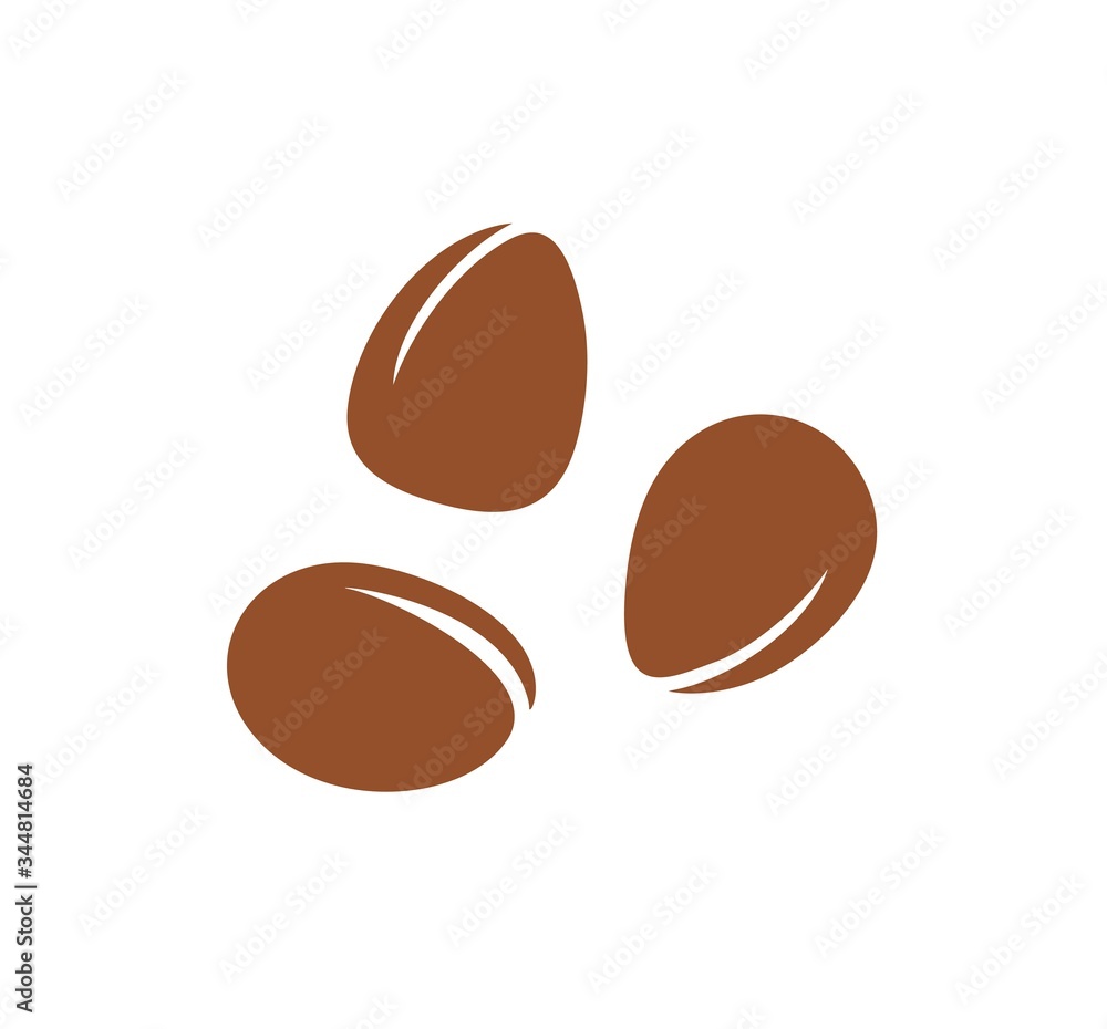 Pine nut logo. Isolated pine nut on white background. Cedar Pine nut logo. Isolated pine nut on white background. Cedar