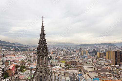 Aerial view of the city of Quito, Ecuador South America
